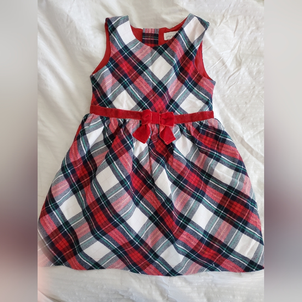 Plaid red girls dress